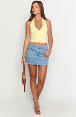 Amora Yellow Crop Top