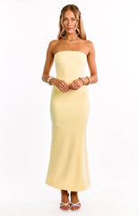Arizona Yellow Crepe Maxi Dress
