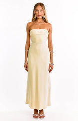 Maddix Yellow Strapless Formal Maxi Dress