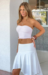 Muse Pink and White Polka Dot Strapless Top