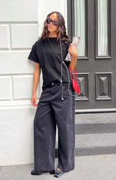 She's Yours Black Wide Leg Boyfriend Jeans