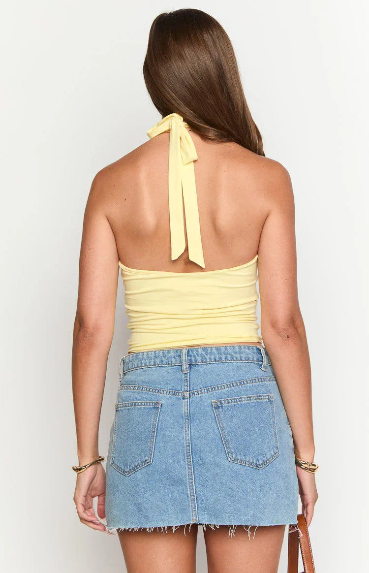 Amora Yellow Crop Top