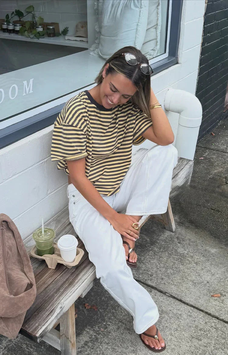 Clara Star White Denim Low Rise Jeans