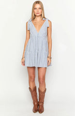 Angel Girl Blue Stripe Mini Dress