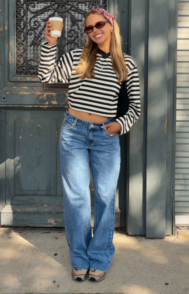 Carrie Blue Mid Wash Low Rise Jeans