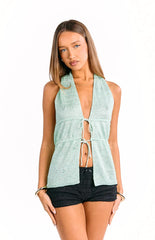 Hazel Green Sequin Knit Top