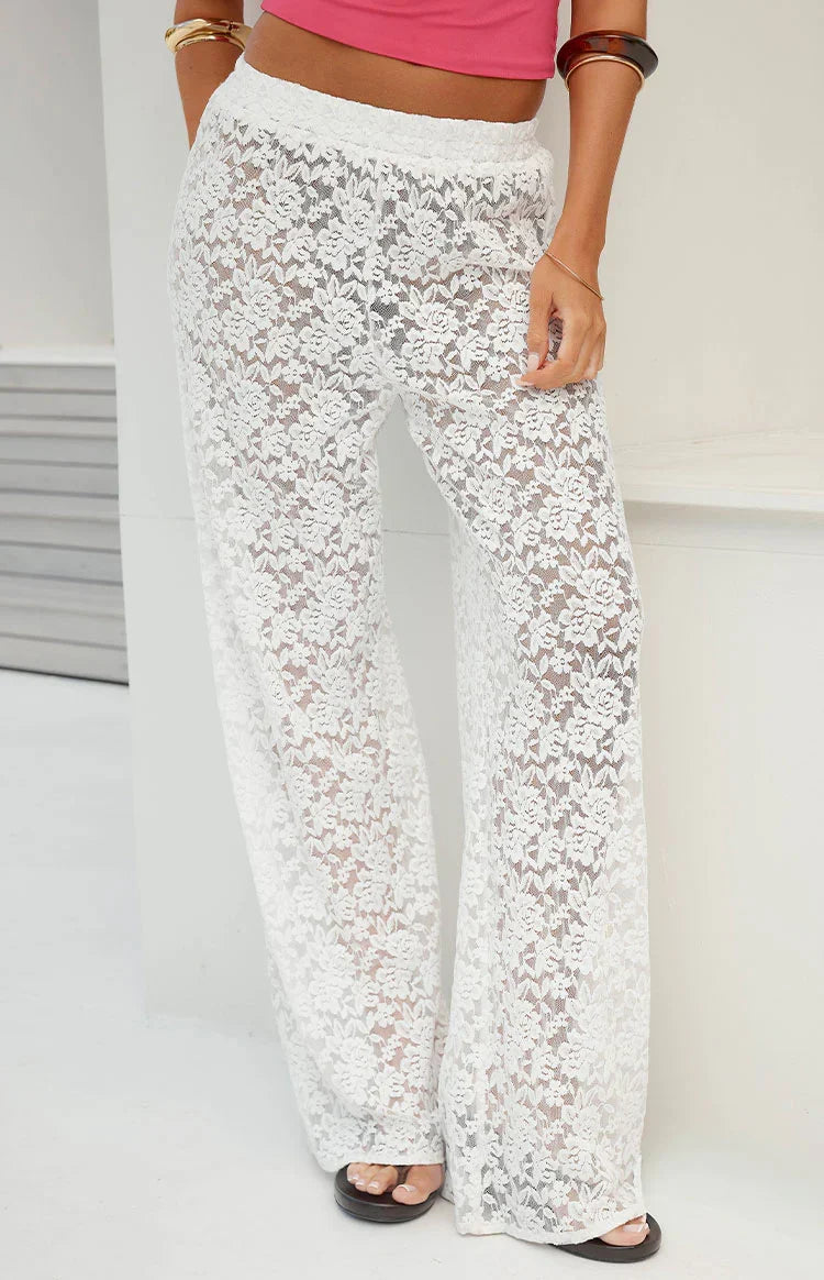 Jev White Lace Pants