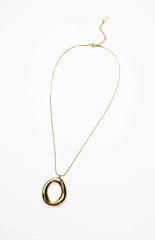 Sayla Gold Circle Pendant Necklace
