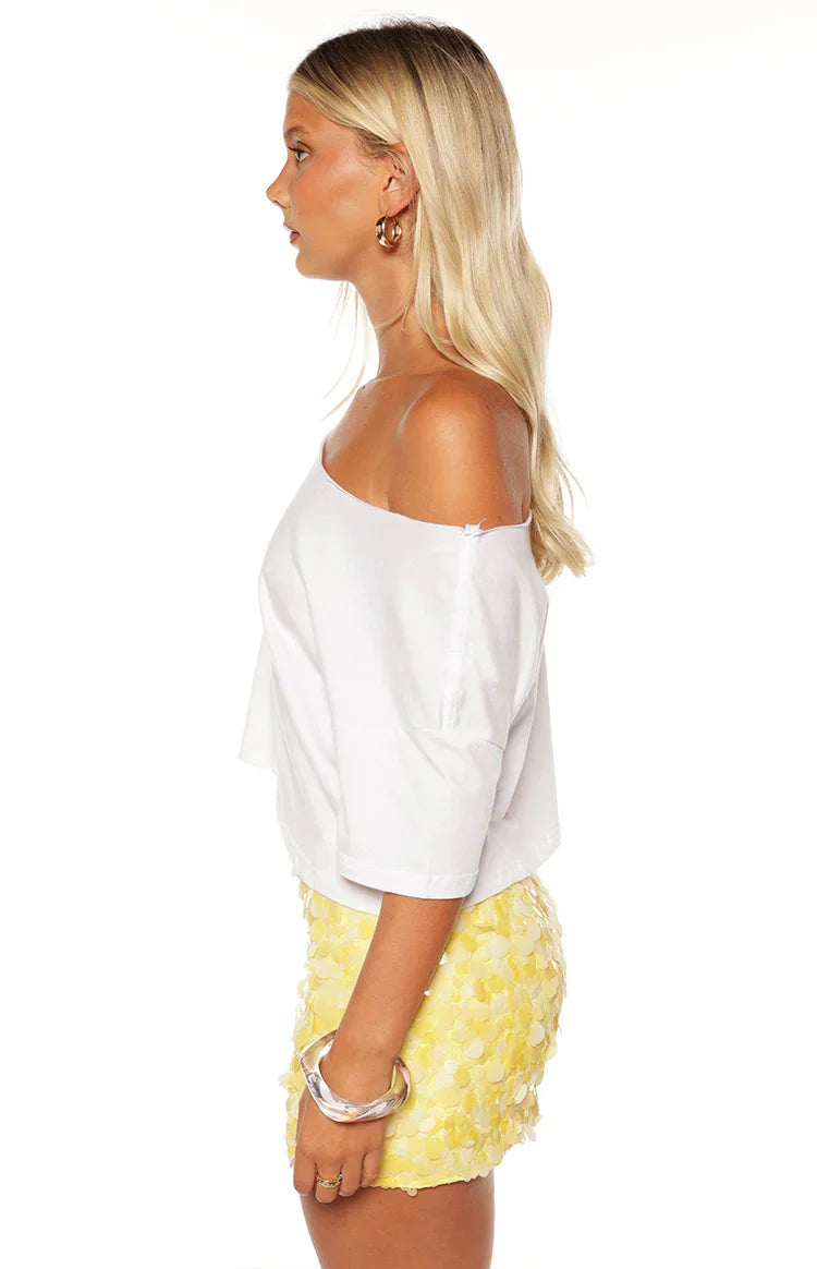 Spritz Yellow Sequin Party Mini Skirt
