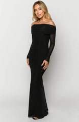 Coraline Black Long Sleeve Maxi Dress